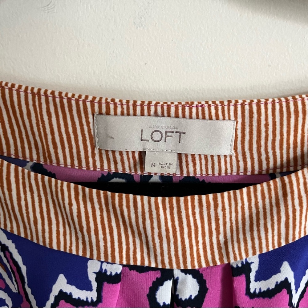 Ann Taylor Loft Mod Vibrant Short Scarf Motif Dress Size Medium EUC - Picture 3 of 11